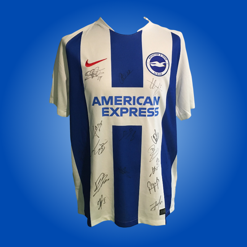 Premier League Squad Signed Brighton 2018/19 Home Shirt