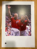 Kevin Phillips and Alan Shearer celebrating Signed A3 Print 1 Marked