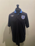 England 2012 Away Black Shirt Short Sleeve Size 46