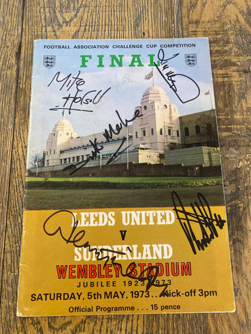 1973 FA Cup Final Programme Signed by Bobby Kerr, Micky Horswill, Dick Malone, Dennis Tueart, Ritchie Pitt, Jimmy Montgomery