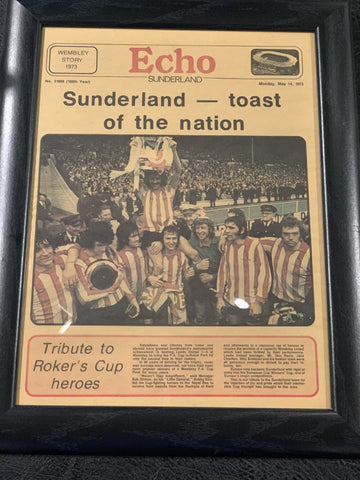 Framed Sunderland Echo 1973 Cup Winners