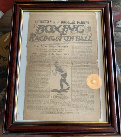 AL Brown K.O. Douglas Parker Boxing, Racing and Football newspaper 1931