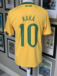 Brazil Home Shirt 2010 #10 Kaka *M*