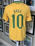 Brazil Home Shirt 2010 #10 Kaka *M*