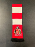 Sunderland red and white scarf with black trimming