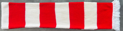 Red and White Knitted Scarf