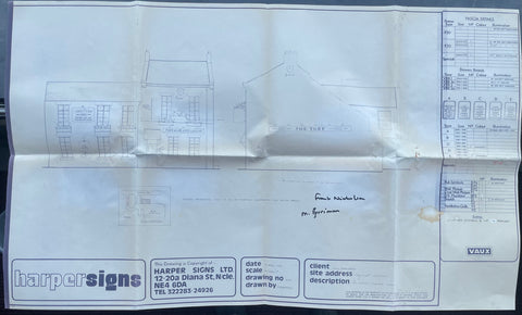 The turf, Winlaton, signed original VAUX plans