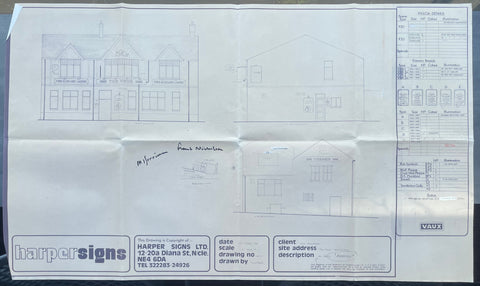 The Neuk, Bedlington, signed original VAUX plans