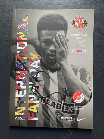 International Fans Day Programme SAFC vs Birmingham City - 15 April 2023 Signed By Amad Diallo