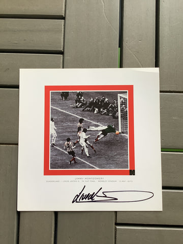 Jimmy Montgomery Sunderland FA Cup Save Signed Print