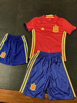 Spain National Football Team Red and Yellow Home Shirt 9-10 and 2 shorts