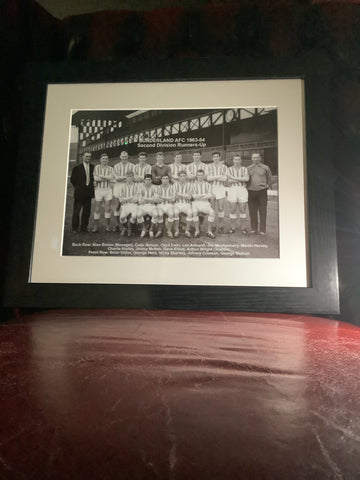 Framed  Black and White 1963-64 Second Division Runners Up Team Picture