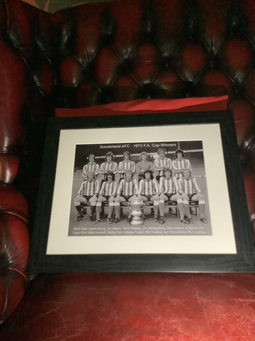 Framed  Black and White 1973 FA Cup Winners Team Picture