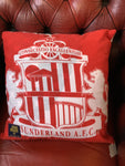 Sunderland patch work cushion large badge