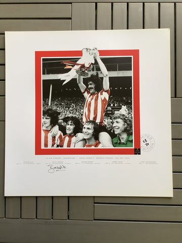 1973 Lifted Bobby Kerr Holding FA Cup Signed A3 Print - to be signed pic retake