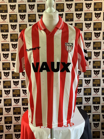 90’s Era Signed Short Sleeve Sunderland Home Shirt 1991-94 Season XL
