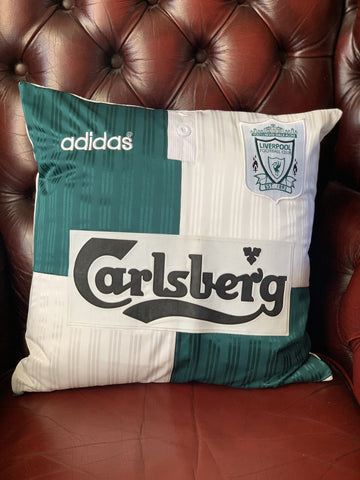 Liverpool F.C Football Shirt Adidas Green & White Away 95-96 Cushion