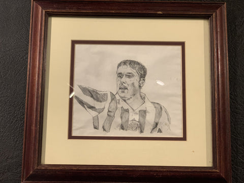 Framed Pencil Drawing Of Kevin Phillips