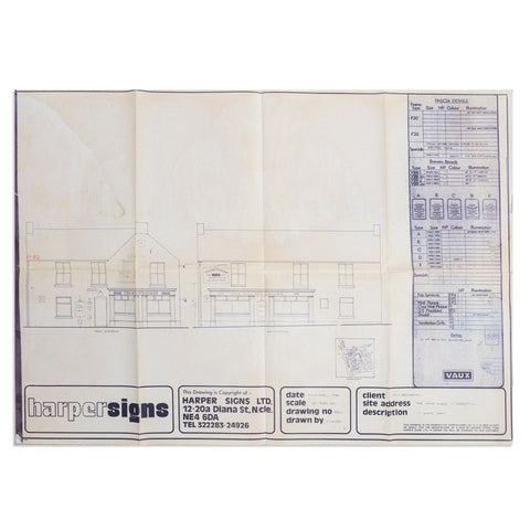 The White Horse, Ferryhill, original VAUX plans