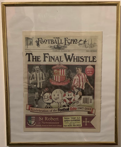 #40 Framed ‘ The Final Whistle ’ commemorative Football  Echo picture