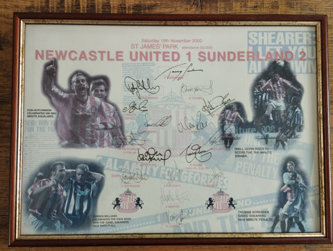 #32 Framed Newcastle v Sunderland 2000 with Autographs