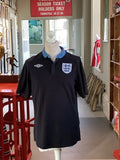England Away Black Shirt Short Sleeve Size 42 2012