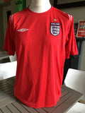 England Away Red Shirt Short Sleeve Medium Size 2004