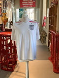 England Home White Shirt Short Sleeve Large 2007-2009