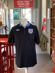 England Away Black Shirt Short Sleeve Size 44 2012