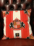 Sunderland Crest Shirt with ball pattern Cushion