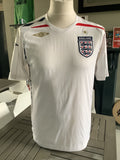 England Home White Shirt Short Sleeve Small 2007