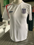England Home White Shirt Short Sleeve Small 2006