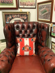 Sunderland Crest Shirt with ball pattern Cushion