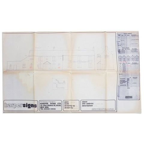 The Wheatsheaf , Ripon, Original VAUX plans